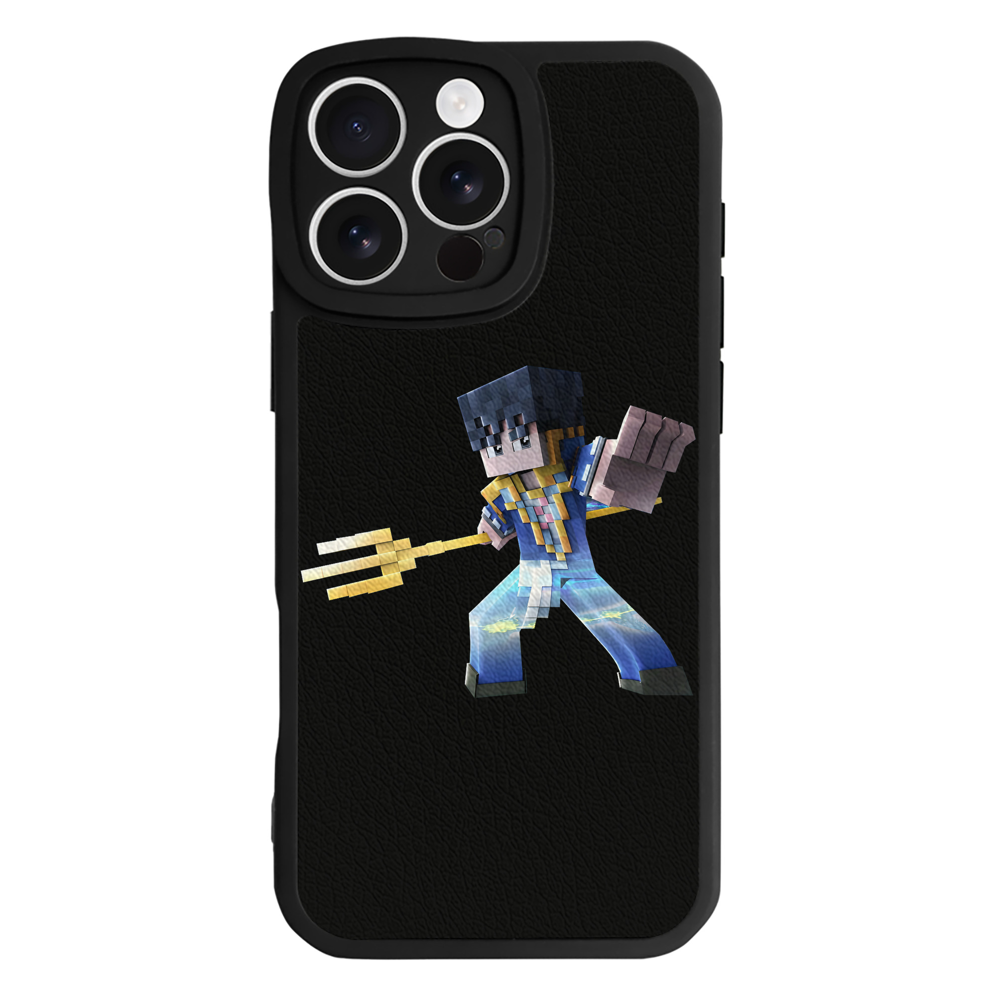 （画像用） マインクラフト ブロックの世界 Minecraft MC Block world 【iPhone 16シリーズ対応】シリコンスマホケース（レザー調） 材質：シリコン